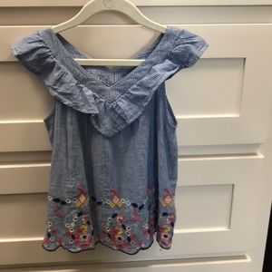 Gap kids sleeveless embroidered blouse. Size S